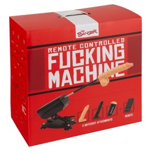 The Banger RC Fucking Machine - szexgép 2 dildóval és műpuncival (fekete-natúr)