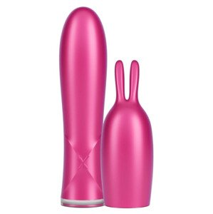 Durex Tease & Vibe - akkus rúdvibrátor és nyuszis csiklóizgató feltét (pink)