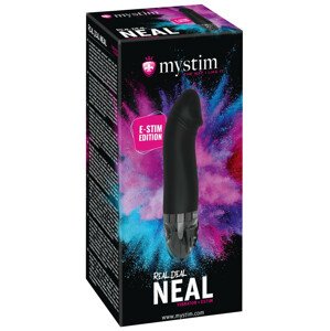 mystim Real Deal Neal E-Stim - akkus, péniszes elektro vibrátor (fekete)
