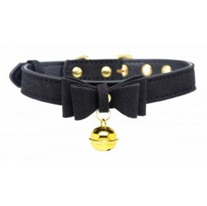 Master Series Golden Kitty - nyakörv masnival és csengettyűvel (fekete)