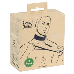 Vegan Fetish - szegecses nyakörv pórázzal (fekete)