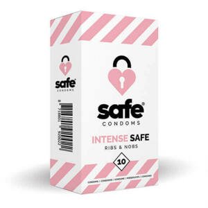 SAFE Intense Safe - bordázott-pontozott óvszer (10db)